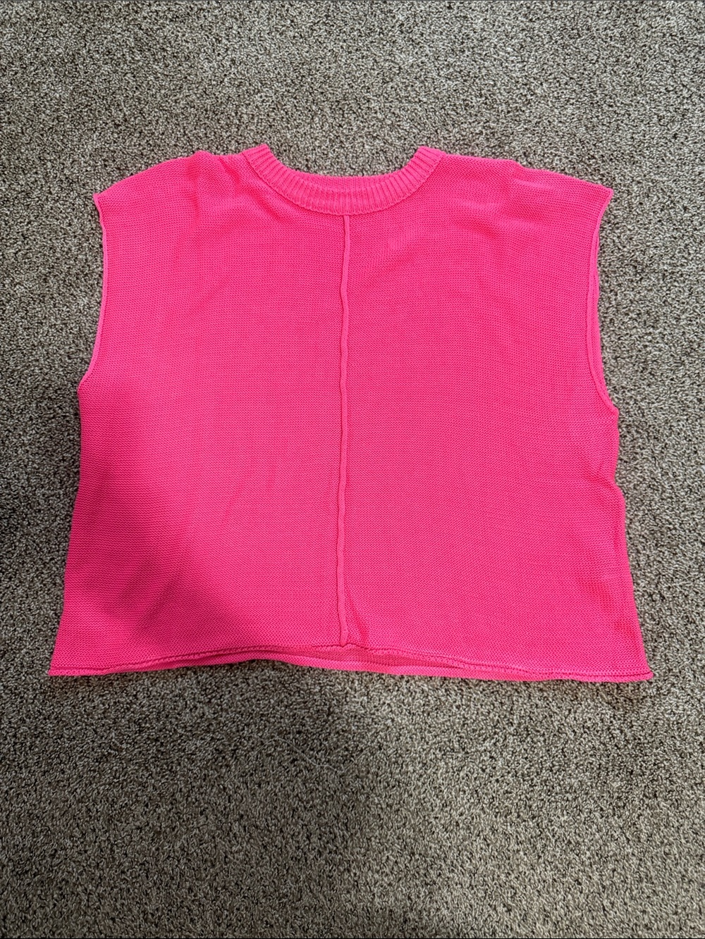 Women’s Bright Pink Knit Sleeveless Top